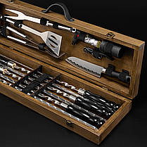 Шашличний набір і гриль барбекю, набір шампурів і для гриля BBQ, "Grills G12H горіх", фото 4