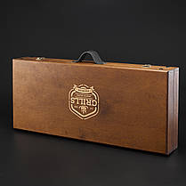 Шашличний набір — стіл, набір шампурів, подарунок чоловікові, подарунок чоловікові "Grills G16H" — 30 шт горіх., фото 3