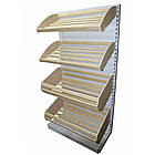 Стелаж для хлібу 1900*950 мм ТИП 6, приставний металевий хлібний стелаж з дерев' яними кошиками, стелаж в магазин, фото 5