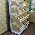 Стелаж для хлібу 1900*950 мм ТИП 6, приставний металевий хлібний стелаж з дерев' яними кошиками, стелаж в магазин, фото 6