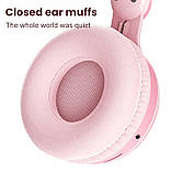 Бездротові дитячі Bluetooth навушники з вушками кролика, мікрофоном і LED підсвіткою ATD KE-01 рожеві, фото 6