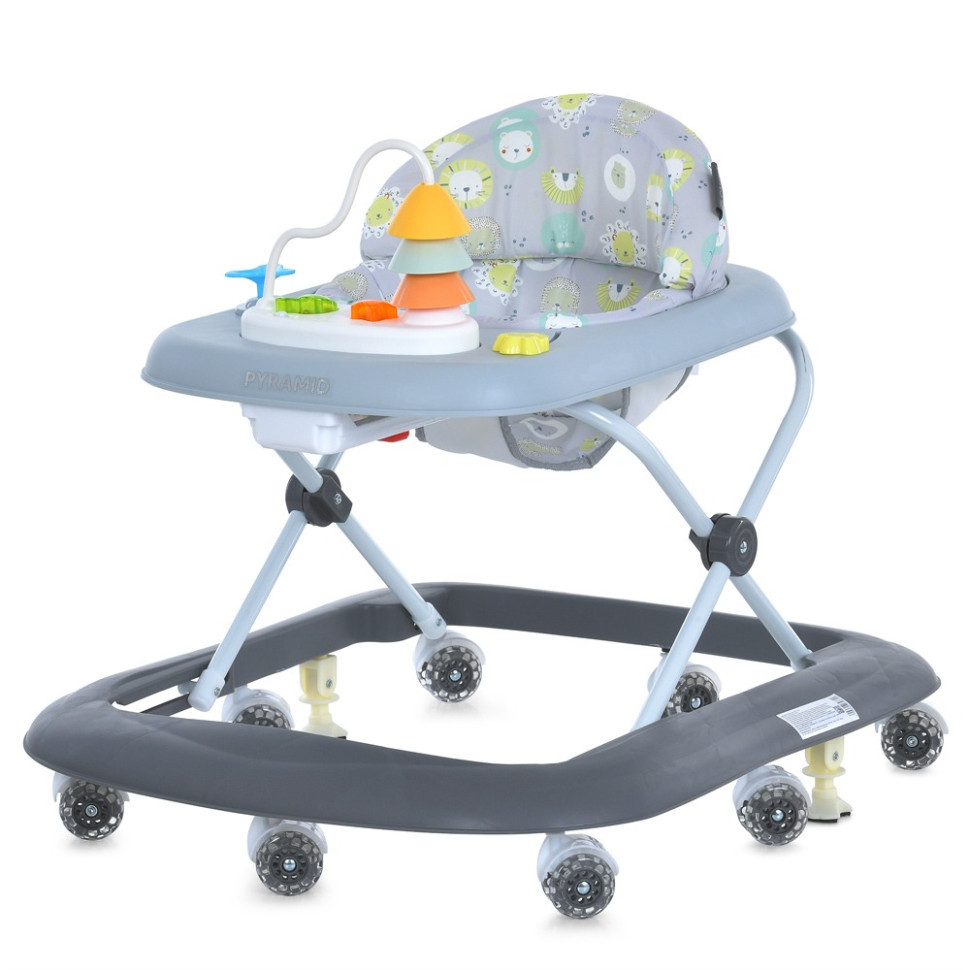 Ходунки дитячі Pyramid ME 1217 Gray з музикою, стопорами та 8 колесами