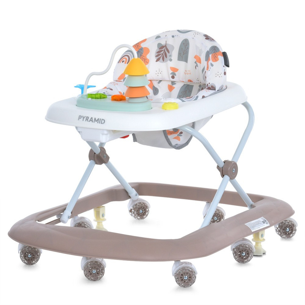 Ходунки дитячі Pyramid ME 1217 Mocha з музикою, стопорами та 8 колесами