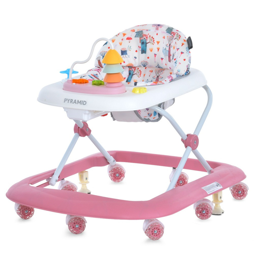 Ходунки дитячі Pyramid ME 1217 Pink з музикою, стопорами та 8 колесами