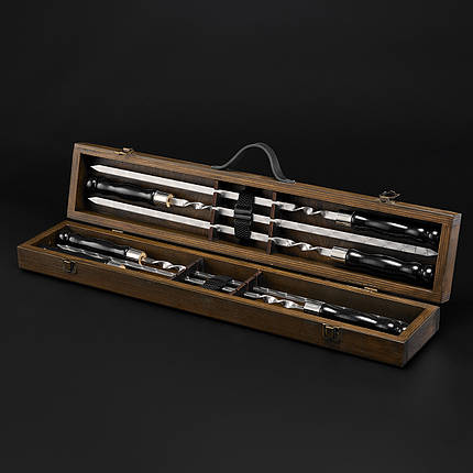 Шашличний набір, набір шампурів, подарунок чоловікові, подарунок чоловікові "Grills G20H горіх", фото 1