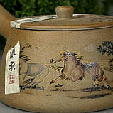 Чайний набір з іссинської світлої глини чайник + 2 піали «Мустанг», фото 7