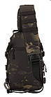 Тактичний рюкзак-сумка через плече Camo Darck. Сумка-слінг однолямкова кроссбек, фото 3