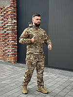 Костюм тактичний softshell мультикам, демісезонна форма на флісі, бойовий костюм мультикам zx125