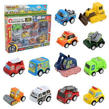 Набiр машин спецтехніка (12 машинок, в коробці) 2030