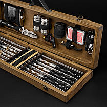 Шашличний набір, набір шампурів, подарунок чоловікові, подарунок чоловікові "Grills G8H горіх", фото 4