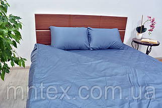 Постільна білизна сатин гладкофарбований Джинс, фото 4