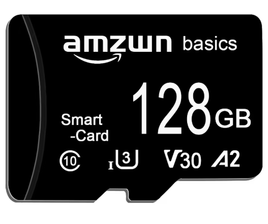 Мікро-карта пам'яті Amzmn 128 GB SD-карта високошвидкісна 128 ГБ C10 TF флеш-карта (A2/V30/U3)