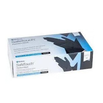 Рукавички НІТРИЛОВІ, текстуровані, без пудри, ЧОРНІ 3.5 г, 100 шт/уп, ТМ Medicom, фото 1