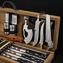 Шашличний набір, набір шампурів, подарунок чоловікові, подарунок чоловікові "Grills G6H горіх", фото 5