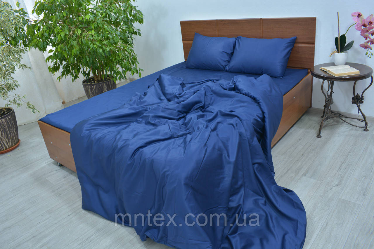 Постільна білизна сатин гладкофарбований Синій