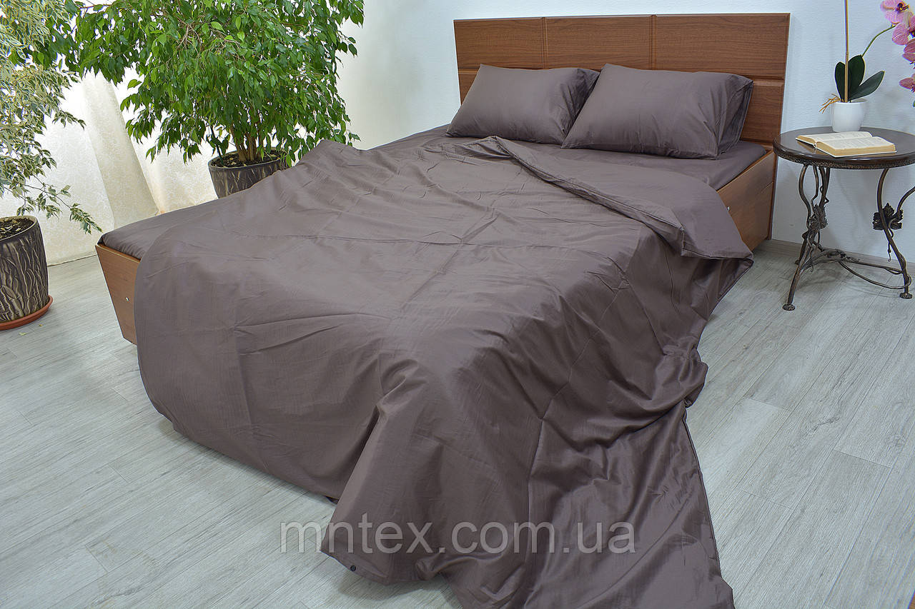 Постільна білизна сатин гладкофарбований Какао