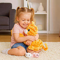 Інтерактивна мама кішка з кошенятами 10002-2 — руденька, зі звуками, піснями та записом голосу, фото 5