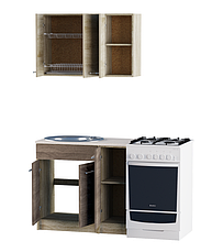 Кухня 0.9м ЕКО 900  Сонома/Трюфель Без стільниці, фото 4