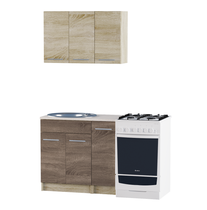 Кухня 0.9м ЕКО 900  Сонома/Трюфель Без стільниці