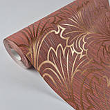 Шпалери вінілові на флізеліні 0.53 × 10.05 м Marburg 56915, теракотові — для спальні, вітальні, коридору, фото 2