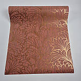 Шпалери вінілові на флізеліні 0.53 × 10.05 м Marburg 56915, теракотові — для спальні, вітальні, коридору, фото 3