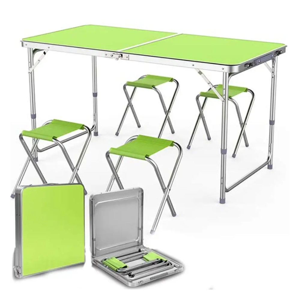 Складний туристичний столик чемодан та стільці зелений для пікніка туризму, фото 1
