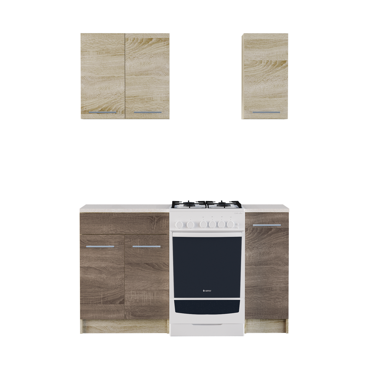 Кухня 0.9м ЕКО 902 зі стільницею Сонома/Трюфель