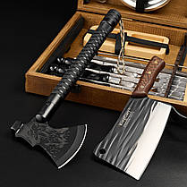 Шашличний набір – стіл, набір шампурів, подарунок чоловікові, подарунок для чоловіка "Grills G17H горіх", фото 5