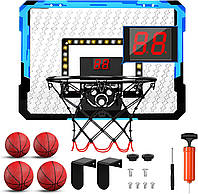 Дитяче баскетбольне кільце з 4 м'ячами зі світловими та звуковими ефектами