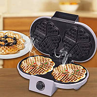 Двойная электрическая вафельница для толстых вафель в форме сердца SOKANY KJ-510 1200 Вт с антипригарным покрытием