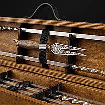 Шашличний набір, набір шампурів, преміальний подарунок чоловікові, другу, шефу "Grills G21H горіх", фото 3