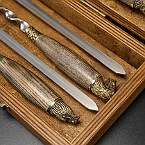 Шашличний набір, набір шампурів, преміальний подарунок чоловікові, другу, шефу "Grills G21H горіх", фото 4