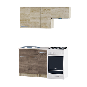 Кухня 1,4м ЕКО 1401 Сонома/Трюфель Без стільниці, фото 1