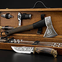 Шашличний набір, набір шампурів, преміальний подарунок чоловікові, другу, шефу "Grills G22H горіх", фото 3