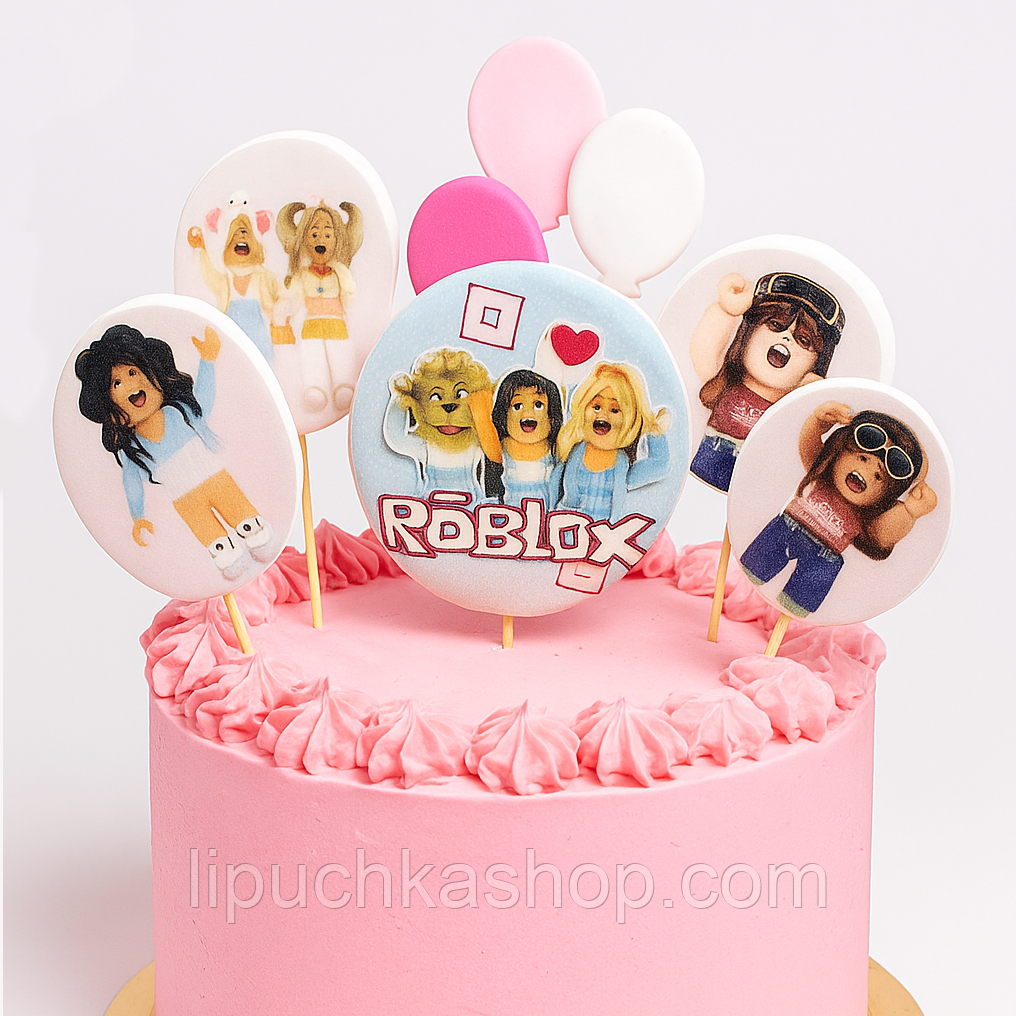Набір цукрового декору Slado "Роблокс дівчата" 8 елементів, фото 1