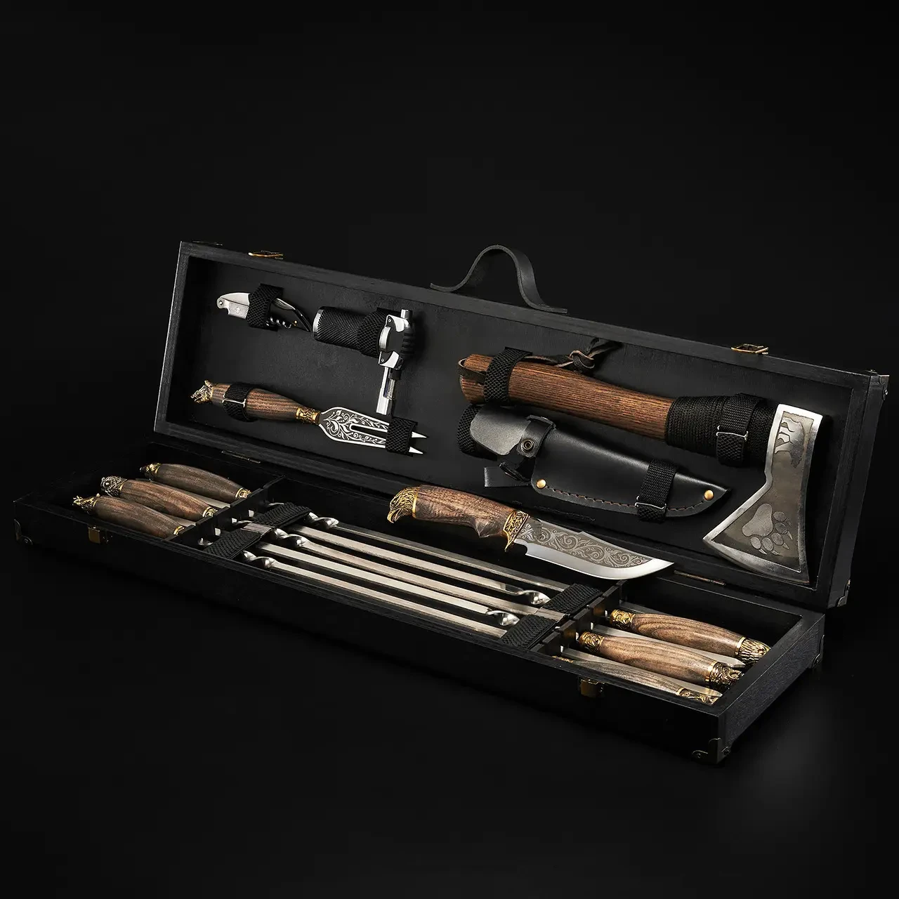 Шашличний набір, набір шампурів, преміальний подарунок чоловікові, другу, шефу "Grills G22"