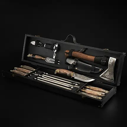 Шашличний набір, набір шампурів, преміальний подарунок чоловікові, другу, шефу "Grills G22", фото 1