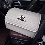 Преміум органайзер у багажник з вишивкою Toyota, молочний, 50 см, фото 2