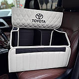 Преміум органайзер у багажник з вишивкою Toyota, молочний, 50 см, фото 4