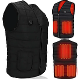 Жилетка чоловіча з usb підігрівом Зимовий Жилет з usb підігрівом Зігрівальний жилет із підігрівом трьома режимами нагрівання, фото 3