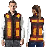 Жилетка чоловіча з usb підігрівом Зимовий Жилет з usb підігрівом Зігрівальний жилет із підігрівом трьома режимами нагрівання, фото 5