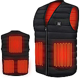 Жилетка чоловіча з usb підігрівом Зимовий Жилет з usb підігрівом Зігрівальний жилет із підігрівом трьома режимами нагрівання, фото 6