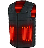 Жилетка чоловіча з usb підігрівом Зимовий Жилет з usb підігрівом Зігрівальний жилет із підігрівом трьома режимами нагрівання, фото 8