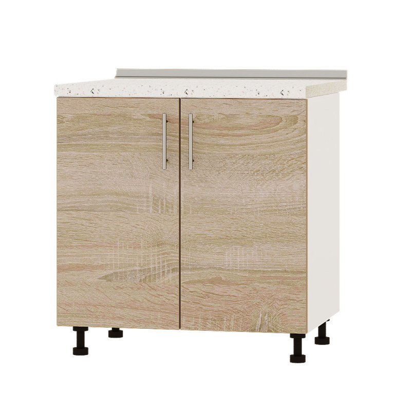 Кухонний модуль під мийку Оптіма Низ Н84-800 Білий/Дуб Сонома (без стільниці) 800х461х820 мм (DTM-072306), фото 1