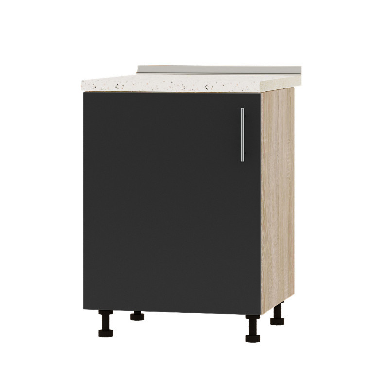 Кухонний модуль Оптіма Низ Н83-600 Дуб Сонома/Антрацит (без стільниці) 600х461х820 мм (DTM-072317), фото 1