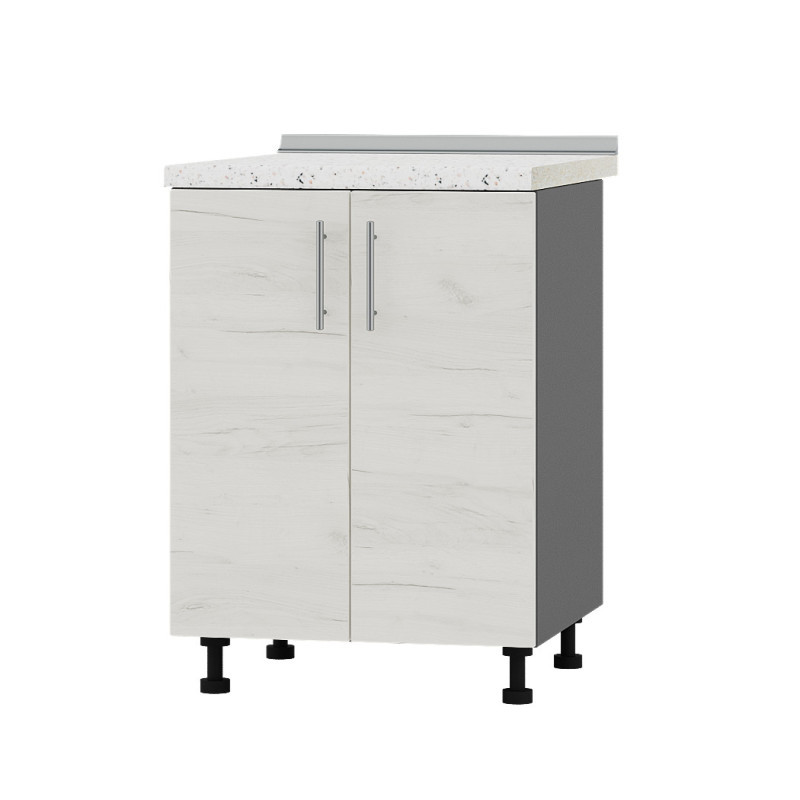 Кухонний модуль під мийку Оптіма Низ Н84-600 Антрацит/Дуб Крафт Білий (без стільниці) 600х461х820 мм (DTM-072326), фото 1