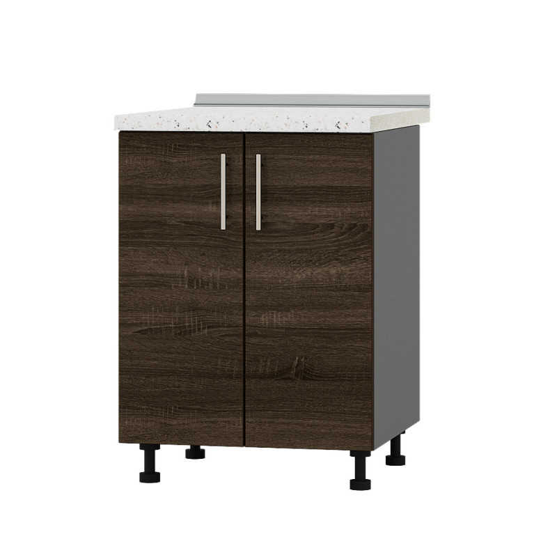 Кухонний модуль під мийку Оптіма Низ Н84-600 Антрацит/Дуб Сонома Трюфель (без стільниці) 600х461х820 мм (DTM-072329), фото 1