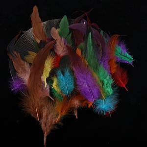 Декоративне Пір'я / Пухнасті / Упаковка ≈ 45-50 шт / від 10 до 15 см / Мікс Темний №23