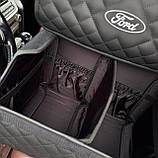 Преміум органайзер у багажник з вишивкою Ford, коричневий, 50 см, фото 3