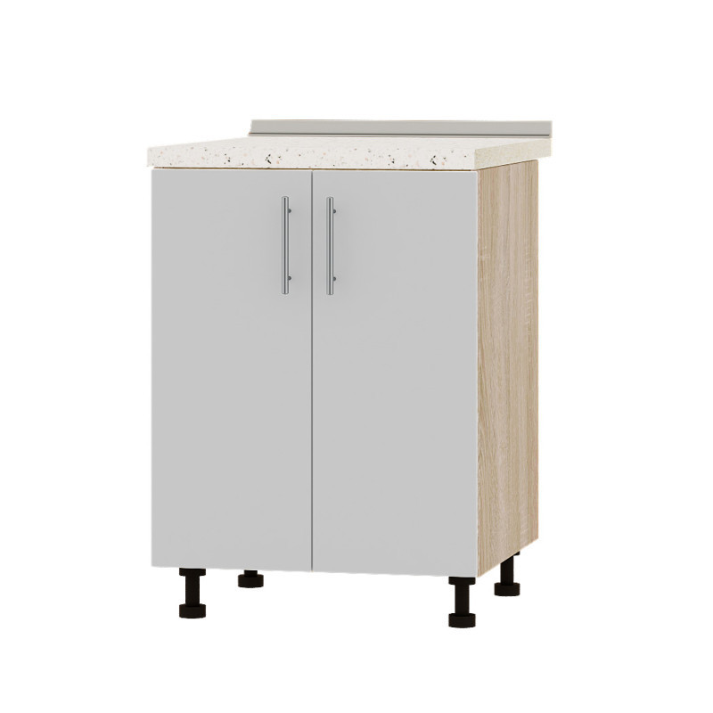 Кухонний модуль під мийку Оптіма Низ Н84-600 Дуб Сонома/Німфея Альба (Білий) (без стільниці) 600х461х820 мм (DTM-072351), фото 1